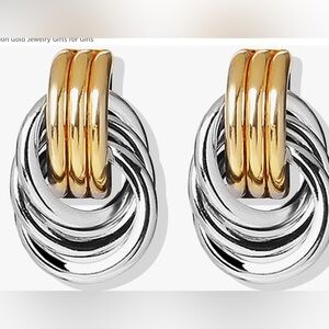 Chic Gold and Silver Intertwined Earrings